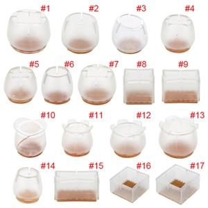 10pcs 실리콘 의자 바닥 보호기 미끄럼 방지 매트 직사각형 사각형 및 원형 의자 다리 캡 가구 피트 커버 테이블 발 패드
