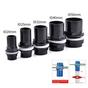 20 ~ 50mm 블랙/블루/화이트 수족관 커넥터 PVC 방수 파이프 엉덩이 물고기 탱크 스트레이트 피팅 조인트 물고기 탱크 도구 액세서리