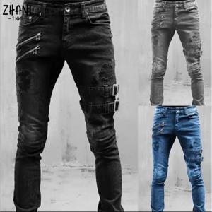 플러스 사이즈 스트레이트 청바지 남자 바지 봄 여름 남자 친구 청바지 streetwear 스키니 지퍼 3 색 cacual 긴 데님 바지