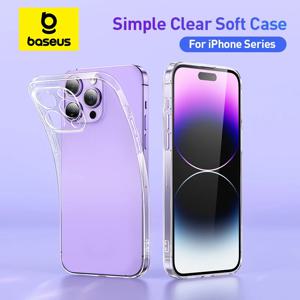 Baseus 클리어 케이스 iPhone 16 15 14 13 12 11 Pro Max Plus 소프트 TPU 케이스 iPhone XS Max X XR 커버 투명 전화 케이스