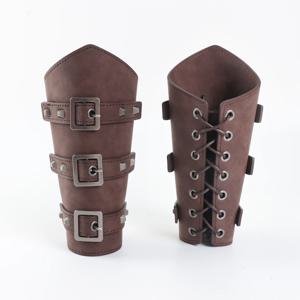 중세 갑옷 남자 코스프레 팔 따뜻하게 레이스 업 바이킹 해적 기사 건틀릿 팔찌 Bracer Steampunk 액세서리 Cosplay Prop