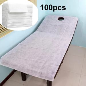 100pcs 일회용 침대 시트 뷰티 스파 얇은 두꺼운 SMS 시트 부직포 통기성 일회용 여행 호텔 시트 80x190cm