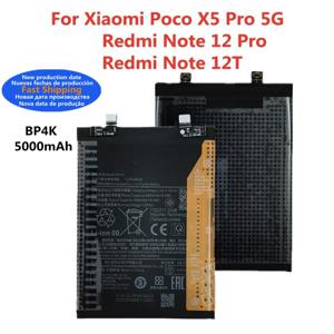샤오미 레드미 노트 12 프로 / 노트 12T 포코 X5 프로 5G 정품 휴대폰 교체 배터리 5000mAh BP4K 배터리