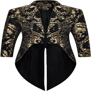 Thopil 남자 Steampunk 빈티지 Tailcoat 자켓 고딕 빅토리아 Frock 코트 의상