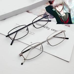 코스프레 소품 애니메이션 Danganronpa Peko Pekoyama 코스프레 안경 직사각형 선글라스 레트로 금속 프레임 여성 안경 애니메이션