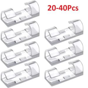 20/40PCS 케이블 정리 클립 케이블 관리 와이어 관리자 코드 홀더 USB 충전 데이터 라인 보빈 와인 더 벽걸이 형 후크