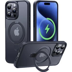 금속 링 스탠드 Magsafe IPhone 용 무광택 마그네틱 케이스 15 14 13 12 11 16 Pro Max Plus 15Pro 렌즈 보호 장치 Mac Safe Cover 포함