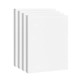 4개 스트레치 캔버스, 8 x 10인치(20 x 25cm) 정사각형 빈 캔버스, 페인팅용 100% 면 캔버스, 8온스 젯소 프라이밍