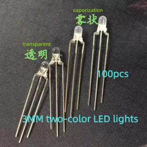2 색 LED 다이오드, 레드 그린, 레드, 블루, 레드, 옐로우, 레드, 화이트, 옐로우, 그린, 블루, 그린, 2 색 표시기, 100 개, 3mm