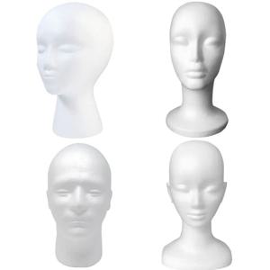 폼 가발 헤드 모델 마네킹 더미 가발 안경 모자 디스플레이 스탠드 랙 헤어피스 스탠드 거치대 여성 헤드 모델 가발 디스플레이, 1PC