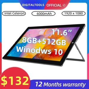 핫세일 11.6인치 FHD 윈도우 10 태블릿 8GB 램 512GB 저장용량 인텔 셀러론 N4120 타입 C 2개 USB 3.0 1920 x 1080 픽셀 HD-MI 6000mAh ﻿