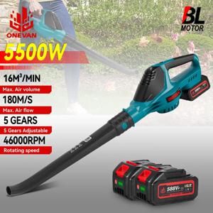 5500W 브러시리스 전기 공기 송풍기 46000RPM 무선 효율적인 잎 눈 먼지 부는 Makita 18V 배터리 핀에 대한 강력한 도구