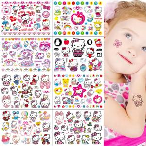 무작위 2pcs Sanrio 헬로 키티 문신 스티커 만화 귀여운 애니메이션 방수 임시 문신 스티커 아이 소녀 생일 선물 장난감
