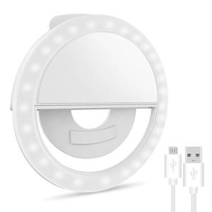USB 충전 LED 셀카 링 라이트 필 라이트, 휴대폰 플래시 렌즈, 빛나는 램프 클립 링 라이트, 아이폰 샤오미 화웨이용