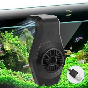 속도 제어 기능이 있는 USB 수족관 냉각 팬, 물고기 탱크 새우 식물 탱크 열 방출을 위한 미니 강력한 방수 조용함