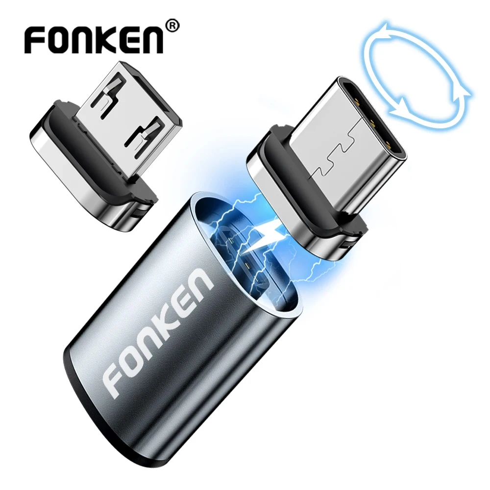 마그네틱 케이블 커넥터 휴대 전화 케이블 어댑터 화웨이 안드로이드 용 마이크로 USB 마그네틱 팁 자석 충전기 플러그 유형 C 어댑터