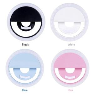 USB 충전식 LED 셀카 링 라이트 휴대 전화 렌즈 LED 링 라이트, 휴대용 휴대 전화 발광 링 클립 비디오 라이브 램프
