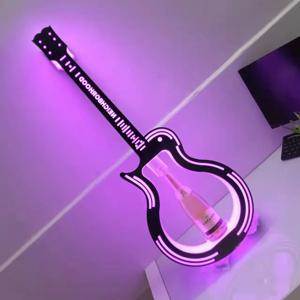 맞춤형 로고 LED 기타 병 프리젠터 글로파이어 VIP 서비스, 샴페인 클라세테킬라 보드카 와인 디스플레이 거치대, 바 나이트 큐브용