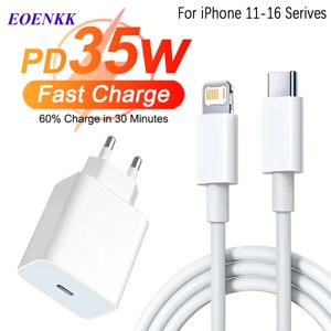 PD 35W 고속 충전기 세트 iPhone 11 12 13 14 15 16 Pro Max Plus 고속 충전 케이블 1M iphone16 Serives Phone Wall Charger