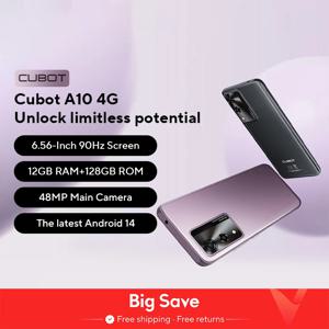 안드로이드 스마트폰 Cubot A10, 12GB RAM (4GB + 8GB), 128GB ROM, 옥타코어, 6.56 인치 90Hz 화면, 5100mAh, 48MP, 5G WiFi, 4G 휴대폰