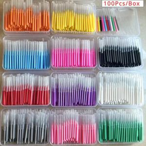 새로운 100 개/상자 I 형 푸시 풀 치간 칫솔 0.6-1.5Mm 치아 사이 청소 구강 관리 치열 교정 I 모양 치실