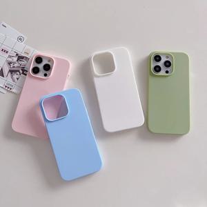 럭셔리 매트 캔디 컬러 실리콘 소프트 케이스 For iPhone 16 15 14 13 12 11 Pro Max Plus 미니 초박형 뒷면 커버 다채로운 쉘
