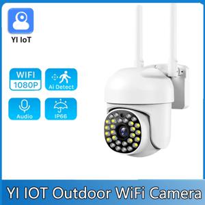2MP PTZ YI IOT WiFi 야외 4X 디지털 줌 카메라 홈 보안 자동 추적 양방향 오디오 비디오 감시 CCTV 카메라