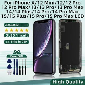 아이폰 12 프로 맥스 13 미니 12 LCD 디스플레이용 OLED, 아이폰 14 플러스 14 프로 맥스 15 플러스 디스플레이 X 11용 3D 터치 스크린 디지타이저
