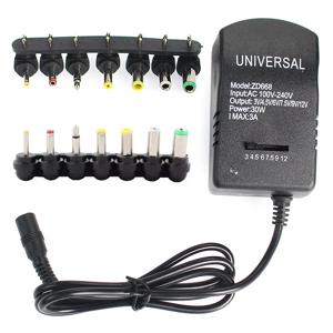 조정 가능한 어댑터 전원 공급 장치 충전기 다중 전압 AC 220V ~ DC 3V 4.5V 6V 7.5V 9V 12V EU 미국 변환기 어댑터 플러그 7 30W