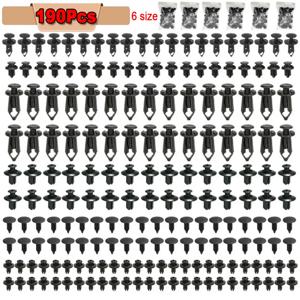 190 Pcs 자동차 리테이너 클립 6 크기 자동 푸시 핀 리벳 클립 패스너 푸시 리테이너 세트 자동차 인테리어 범퍼 클립