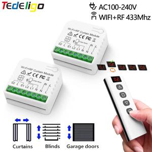 투야 와이파이 스마트 커튼 스위치 전기 롤링 셔터 앱, 음성 제어 알렉사 앨리스, RF 433 MHz, 5CH 리모컨