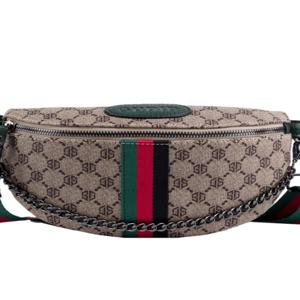 유행 인쇄 체인 Crossbody 가방 여성 핸드백 캐주얼 만두 모양 PU 소재 지퍼 클로저 작은 크기