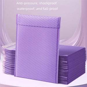 50pcs 13*18cm 보라색 폴리 버블 봉투 가방 메일러 버블 패딩 셀프 인감 포장 배송 가방