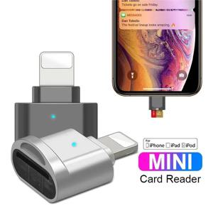 Lightning MINI SD TF 카드 Apple CardReader iPhone iPad에 적합연결외부 확장MemoryCard OTG StorageCardAdapter