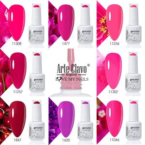 Arte Clavo 15ml 로즈 레드 컬러 시리즈 젤 매니큐어 핫 세일 오래 지속되는 바니시 하이브리드 네일 아트 탑 Bsae Maincure