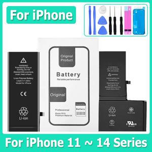0 사이클 iPhone 11 11Pro 12Pro 12 13 14 13Pro 14Pro Max 미니 폰 Bateria + 무료 도구 키트 용 고용량 배터리