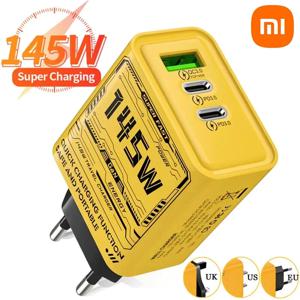 Xiaomi 145W 초고속 충전 3 포트 PD USB 휴대 전화 충전기 iPhone 용 EU/US/UK 플러그 벽 어댑터 Samsung Huawei NEW