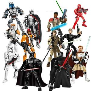 우주 전쟁 빌드 가능한 그림 Stormtrooper 다스 베이더 레이 카일 렌 루크 스카이 워커 그림 장난감 빌딩 블록 레고와 호환 가능