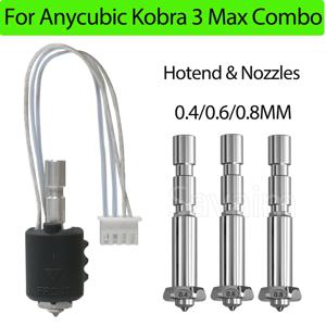 Anycubic Kobra 3 Max 노즐 핫엔드 Kobra 3 Max 콤보 퀵 스왑 노즐 경화 강철 0.4 0.6 0.8 Kobra 3 Max 액세서리