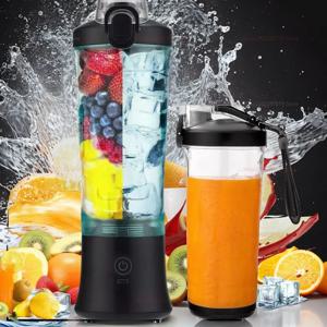 휴대용 과즙기 대용량 600ml 스포츠 및 피트니스 컵 4000mAh USB 충전식 전기 과즙기 과일 믹서 개인 과즙기