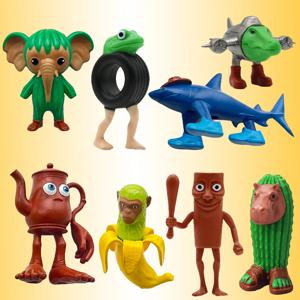 6-18pcs tung sahur 그림 만화 장난감 tralalero tralala 포격 악어 shimpanzini bananini 피규어 모델 장식 인형