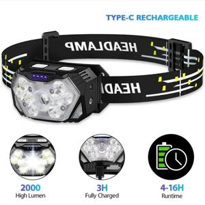 USB Rechageable 모션 센서 헤드 라이트 9 Led 강한 빛 전조등 휴대용 낚시 캠핑 야외 헤드 램프 작업 손전등