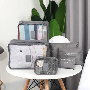 6Pcs 여행용 의류 보관 가방 세트 - 신발 주머니가 있는 휴대용 수하물 정리함 가방 포장 큐브