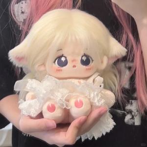 슈퍼 귀여운 야옹 면 인형 20cm 폭발적인 털 누드 인형 귀여운 변신 가능한 봉제 인형 여자아이 선물용 재고 있음