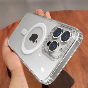 iPhone 17 Air 16 15 14 13 12 11 Pro Max Plus mini Funda 용 기존 자기 투명 케이스 Magsafe 무선 충전 커버 용