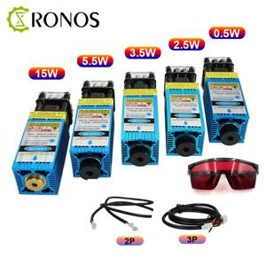 레이저 모듈 2.5W/3.5W.5.5W 450nm 33mm 초점 조정 블루 레이저 조각 및 절단 TTL/PWM 제어 레이저 튜브 다이오드 + 안경