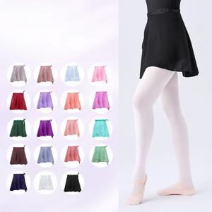 여자 발레 스커트 WrapTutu 댄스 스커트 여자를위한 쉬폰 스커트 댄스를위한 미니 짧은 스커트 19 색상
