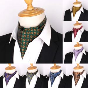 자카드 꽃 페이즐리 남성 캐슈 넥타이 결혼식 정장 넥타이 Ascot Scrunch 자기 영국 신사 폴리 에스터 소프트 넥 넥타이 럭셔리