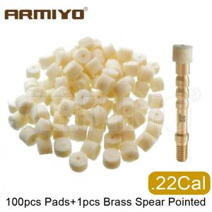 Armiyo .17Cal ~ .38Cal 100Pcs 양모 펠트 연마 패드 구멍 스피어 지적 탄소 침전물 보어 걸레 건 브러시 청소 도구
