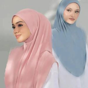 BOHOWAII 이슬람 이슬람 모달 Hijab 스카프 인스턴트 Hijabs 여성용 머리 스카프 긴 스카프 머리 랩 목도리 보닛 Hijabe Femme
